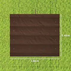 Outsunny Pergola Cover Roof, 2.86 x 2.45 m Retractable Sun Shade Top for 3 x 2m Pergola Frame, UV30+ Protected, Coffee - 3