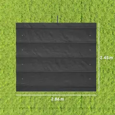 Outsunny Pergola Cover Roof, 2.86 x 2.45 m Retractable Sun Shade Top for 3 x 2m Pergola Frame, UV30+ Protected, Dark Grey - 3