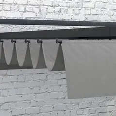 Outsunny 3 x 4m Retractable Pergola, Garden Gazebo Shelter with Aluminium Frame, for Grill, Patio, Deck, Dark Grey - 9