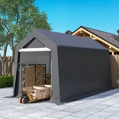 Outsunny 3.6 x 2.1m Portable Outdoor Shed, with Window - Dark Grey - 9