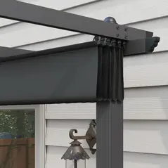 Outsunny 3 x 4m Aluminium Pergola, with Retractable Roof - Dark Grey - 8