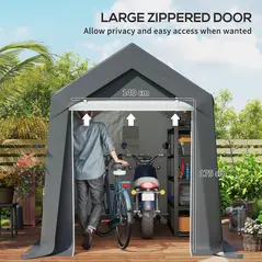 Outsunny 3.6 x 2.1m Portable Outdoor Shed, with Window - Dark Grey - 6