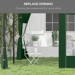 Outsunny Set of Two 295cm Replacement Canopy Walls - Green - 5