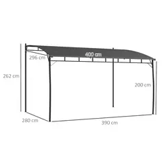 Outsunny 3 x 4m Metal Frame Pergola - Grey - 3