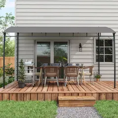 Outsunny 3 x 4m Metal Frame Pergola - Grey - 7
