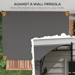 Outsunny 3 x 4m Metal Frame Pergola - Grey - 4