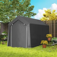 Outsunny 3.6 x 2.1m Portable Outdoor Shed, with Window - Dark Grey - 8