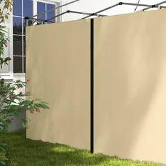 Outsunny Set of Two 3 x 3(m) Replacement Zipped Gazebo Walls - Beige - 8