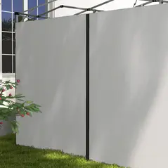 Outsunny Set of Two 3 x 3(m) Replacement Zipped Gazebo Walls - Grey - 9