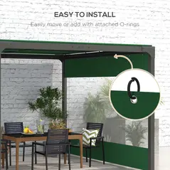 Outsunny Set of Two 3 x 2m Replacement Pergola Panels - Green - 6