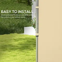 Outsunny Set of Two 3 x 3(m) Replacement Zipped Gazebo Walls - Beige - 7