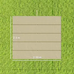 Outsunny Retractable Pergola Cover, 2.55 x 2.5 m Replacement Canopy Fabric for 3 x 3 m Frame, Roof Top Only, Beige - 3