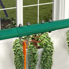 Outsunny Three-In-One Kids Metal Swing Set with Swing, Glider, Rocking Chair Swing, for Ages 3+ years - Orange and Blue - 8