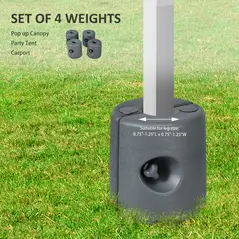 Outsunny HDPE Tent Weights Set of 4, Canopy Weights, Fill with Water or Sand, 48KG - 4