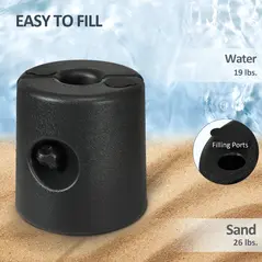 Outsunny HDPE Tent Weights Set of 4, Canopy Weights, Fill with Water or Sand, 48KG - 5