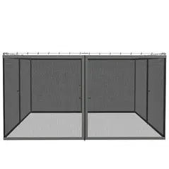 Outsunny 352 x 207cm Universal Replacement Mesh Sidewall Netting for Patio Gazebos and Canopy Tents, (Sidewall Only) Dark Grey - 8
