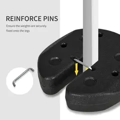 Outsunny Total 12KG Gazebo Weights Set of 4, Weights for Gazebo Legs with Reinforce Pins and Carry Belt, for Canopies Tents - 5