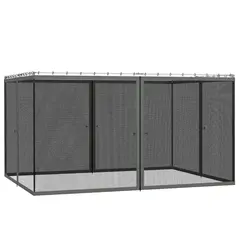 Outsunny 352 x 207cm Universal Replacement Mesh Sidewall Netting for Patio Gazebos and Canopy Tents, (Sidewall Only) Dark Grey - 9