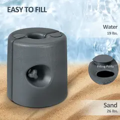 Outsunny HDPE Tent Weights Set of 4, Canopy Weights, Fill with Water or Sand, 48KG - 5