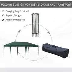 Outsunny 6 x 3 m Pop-Up Steel Frame Gazebo - Green - 4