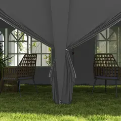 Outsunny Outsunny 3 x 6 m Garden Pop Up Gazebo, Wedding Party Tent Marquee, Water Resistant Awning Canopy with Sidewalls, Windows, Carry Bag, Grey - 9