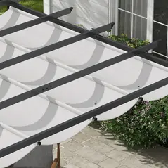 Outsunny 3 x 3(m) Aluminium Pergola Canopy Gazebo Awning Outdoor Garden Sun Shade Shelter Marquee Party BBQ, Light Grey - 9