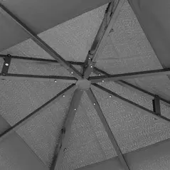 Outsunny 3 x 3(m) Patio Gazebo Canopy Garden Pavilion Tent Shelter with 2 Tier Roof and Mosquito Netting, Steel Frame, Grey - 8