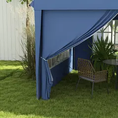 Outsunny 3 x 6m Pop-Up Gazebo, with Curtain Walls and Windows - Blue - 9