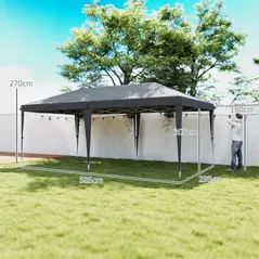 Outsunny 6 x 3 m Pop-Up Steel Frame Gazebo Grey - 3