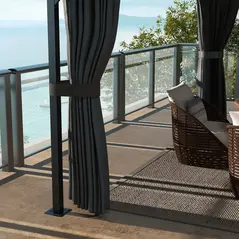 Outsunny 4 x 3m Aluminium Frame Hard Gazebo, with Accessories - Brown - 8