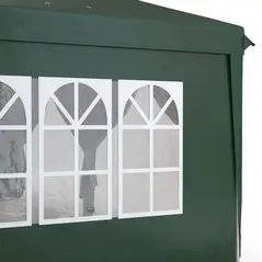 Outsunny 3 x 6m Pop-Up Gazebo, with Curtain Walls and Windows - Dark Green - 8