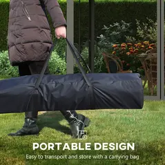 Outsunny 3 x 3(m) Pop Up Gazebo, Double-roof Garden Tent with Netting and Carry Bag, Party Event Shelter for Outdoor Patio, Dark Grey - 6