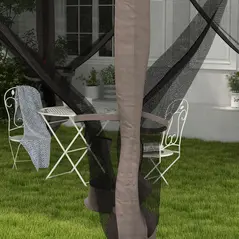 Outsunny 3.25 x 3.25m Pop Up Gazebo, Double-roof Garden Tent with Netting and Carry Bag, Party Event Shelter for Outdoor Patio, Brown and Grey - 8