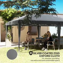 Outsunny 6 x 3 m Pop-Up Steel Frame Gazebo Grey - 6