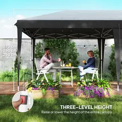 Outsunny 6 x 3 m Pop-Up Steel Frame Gazebo Grey - 5