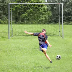 SPORTNOW 10ft x 6.5ft Football Goal, Football Net for Garden with Ground Stakes, Quick and Simple Set Up - 2