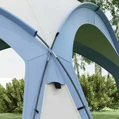 Outsunny 3.5 x 3.5M Camping Gazebo, Outdoor Event Shelter Dome Tent Garden Sun Shelter Patio Spire Arc Pavilion Camp Sun Shade Tent for 6-8 Person, Light Blue - 8
