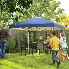 Outsunny 3 x 3cm Adjustable Height Pop-Up Gazebo, with Bag - Blue - 2
