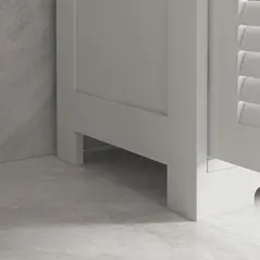kleankin Three-Part Bathroom Storage Unit, with Shelf, Drawers & Cupboard - White - 9