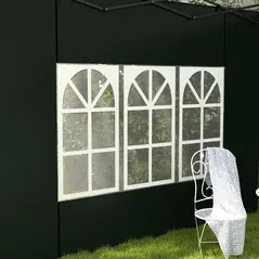 Outsunny Set of Two 3 x 3m Gazebo Frame Replacement Walls - Green - 9