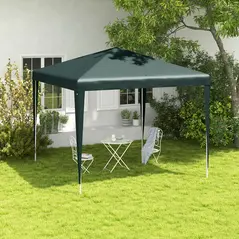 Outsunny 2.7m x 2.7m Garden Gazebo Marquee Party Tent Wedding Canopy Outdoor(Dark Green) - 2
