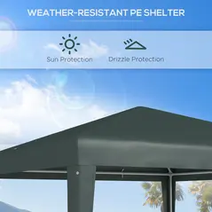 Outsunny 2.7m x 2.7m Garden Gazebo Marquee Party Tent Wedding Canopy Outdoor(Dark Green) - 4