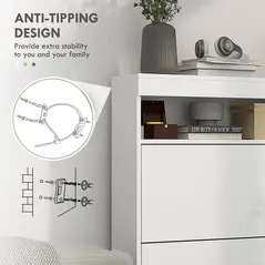 HOMCOM 16 Shoe Pair Storage Cabinet, with Flip Doors - High Gloss White - 6
