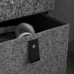 HOMCOM Six-Drawer Shoe Storage Bench, with Padded Top Seat - Dark Grey - 8