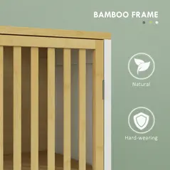 HOMCOM Bamboo-Blend Retro Cut-Out Under Sink Cabinet - 6