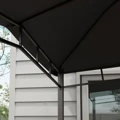 Outsunny 3x3(m) Outdoor Gazebo Garden Gazebo Pavilion Sunshade Canopy Tent with Steel Frame, Grey - 9