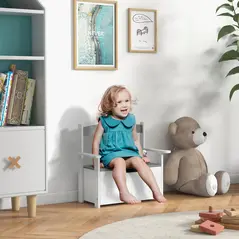 AIYAPLAY 2-in-1 Toy Box for Kids with Lid for Bedroom, Nursery, Playroom, Grey - 2