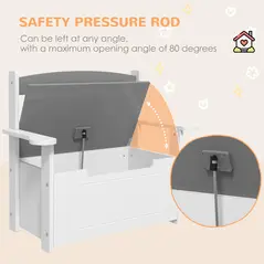 AIYAPLAY 2-in-1 Toy Box for Kids with Lid for Bedroom, Nursery, Playroom, Grey - 6