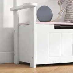 AIYAPLAY 2-in-1 Toy Box for Kids with Lid for Bedroom, Nursery, Playroom, Pink - 9