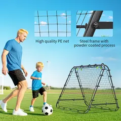 HOMCOM Double Sided Football Rebounder Net, Football Rebound Goal with Five Adjustable Angles, Black - 6